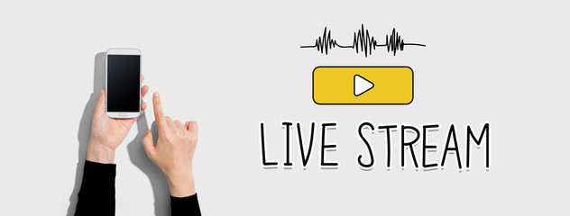 Live stream with person using a white smartphone