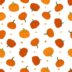 Pumpkins seamless pattern