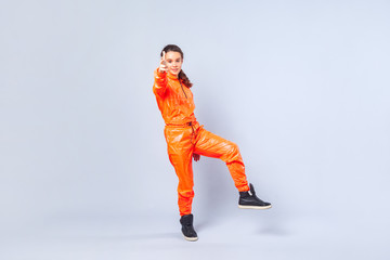 bright orange jumpsuit