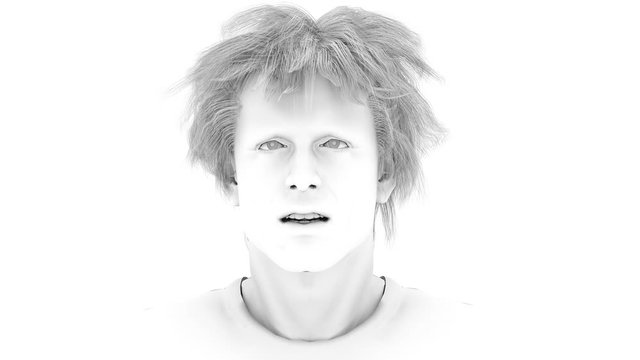 4K UHD - 3D VIDEO, 3D ANIMATION - Halloween Witch man who speak, on white background