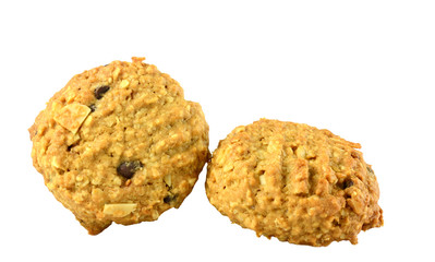 Sweet almond cookies isolated on white background. 