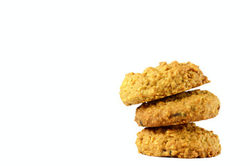 Sweet almond cookies isolated on white background. 