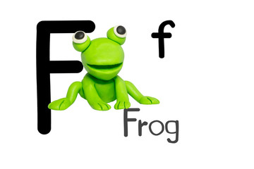 Cartoon characters, Frog isolated on white background.