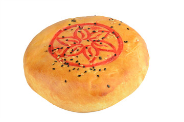 Chinese cake or moon cake isolated on white background.