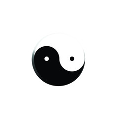 Yin-Yang black and white colours in black background,  Vector illustration, Yin and Yang symbol of harmony and balance