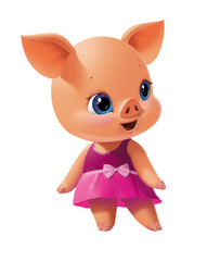 Cartoon character funny pig