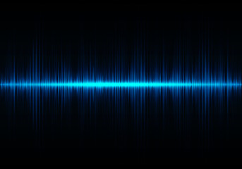 Sound wave vector background. Blue digital equalizer