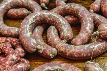 Homemade sausages, traditional cuisine, Argentina
