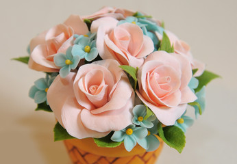 bouquet of roses on white background