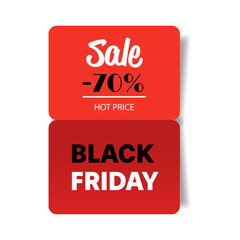 special offer sale promo marketing black friday holiday shopping concept red 70 percent off discount sticker symbol for advertising campaign in retail vector illustration
