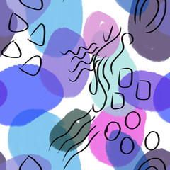 Seamless pattern with colorful watercolor stains.