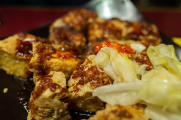 Taiwanese snack of stinky tofu