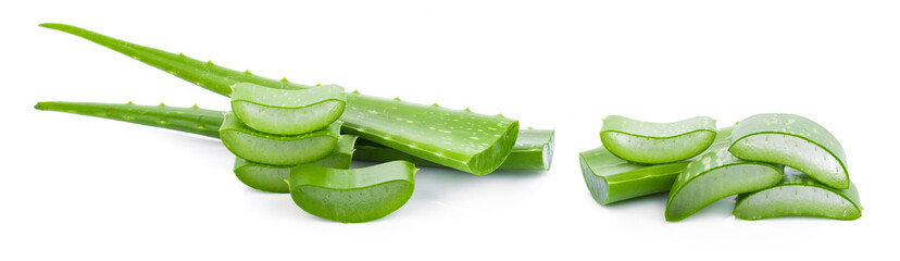 aloe vera fresh leaf isolated on white