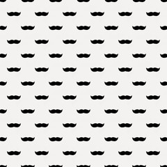 Curly black mustache isolated on white
