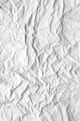 White Abstract crumpled paper background. Top view of old Paper textures backgrounds for design, invitation, decorative paper texture vertical concept.