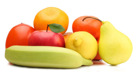 Fruits isolated on white background