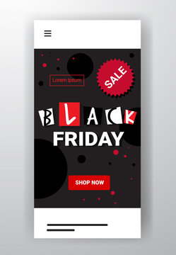 big sale template black friday banner special offer promo marketing holiday shopping concept advertising campaign smartphone screen online mobile app vertical vector illustration