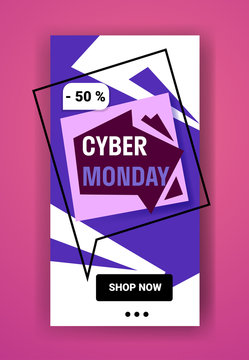 big sale banner cyber monday special offer promo marketing holiday shopping concept advertising campaign online mobile app vertical vector illustration