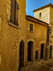 Beautiful architecture of a narrow street of the old town of Eze on Cote d'Azur