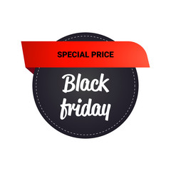black friday sticker or discount banner holiday shopping concept big sale label advertising campaign badge vector illustration