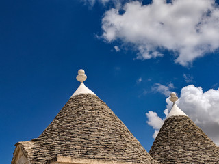 Fototapeta na wymiar Close-up of Trulli roofs.