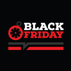 Black friday sale banner layout design. Black Friday vecor design. Dark background with red white bright text. Elegant festive decoration, vertical poster, web banner layout.