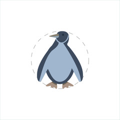 Emperor Penguin colorful vector flat icon