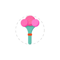 flower bouquet colorful vector flat icon
