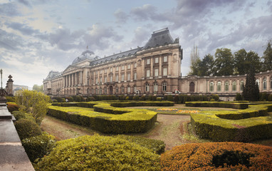 Royal Palace and garden in Brussels, Belgium