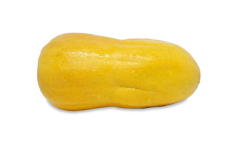 Whole  papaya fruit with seeds isolated on white background , Clipping Path