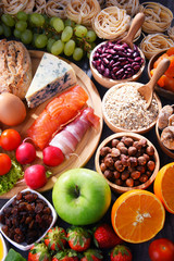 Assorted organic food products on the table