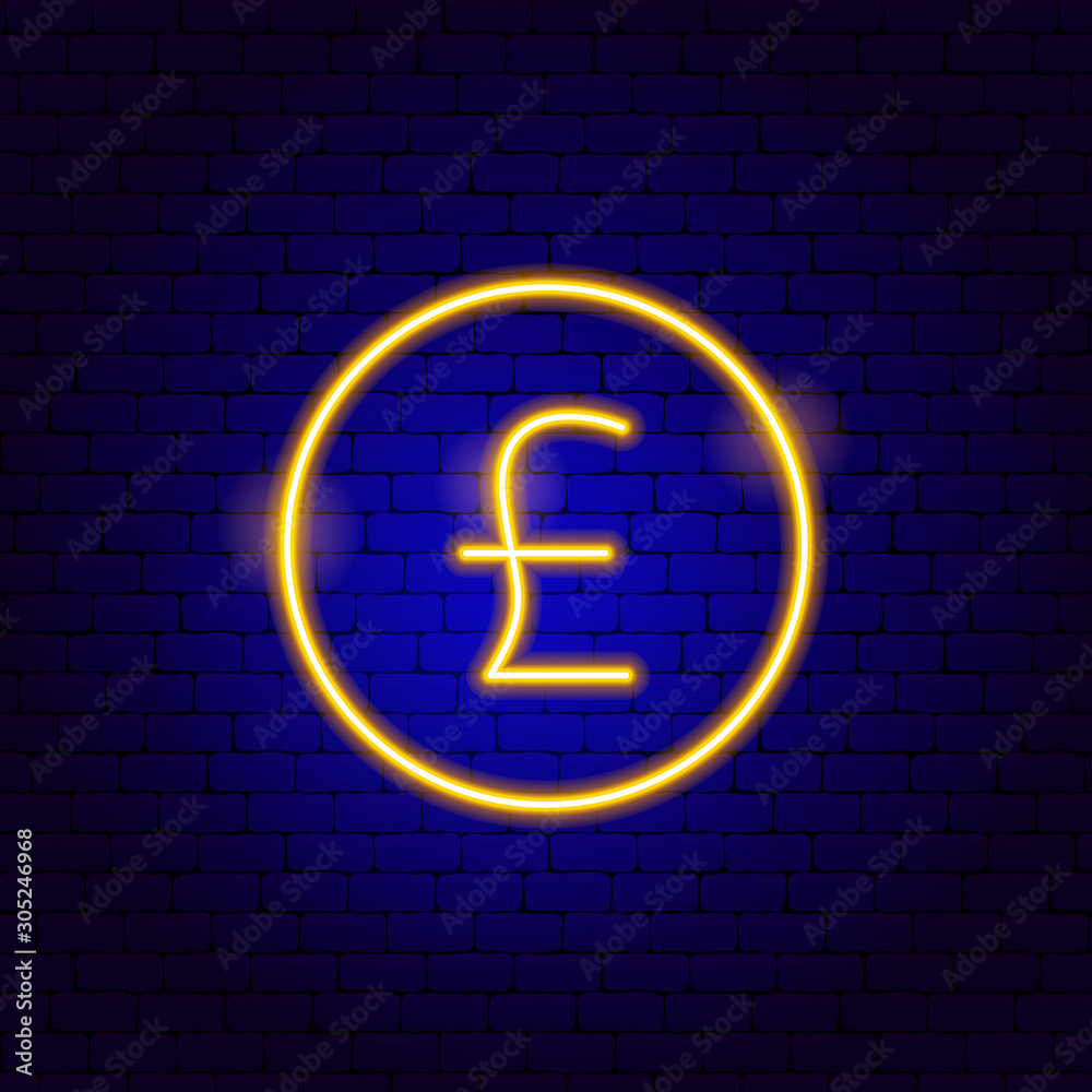 Poster pound uk neon sign