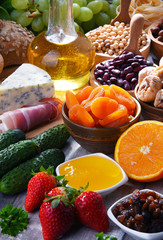 Assorted organic food products on the table