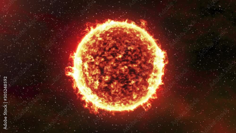 Canvas Prints the sun burning brightly on a stellar background. seamlessly loopable computer generated animation.