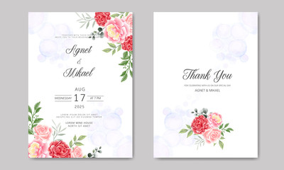 Fototapeta na wymiar retro wedding invitation cards with beautiful floral
