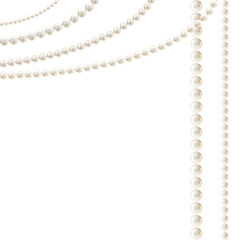 Pearls. Vector illustration. Beads. Jewelry. Background.