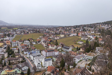 Fototapeta na wymiar Panorama of Vaduz city, Liechtenstein