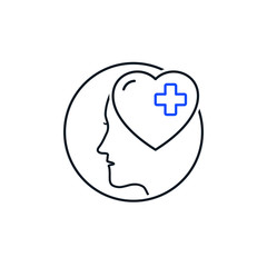 Mental health icon design isolated on white background. Vector illustration