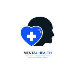 Obraz premium Mental health icon design isolated on white background. Vector illustration