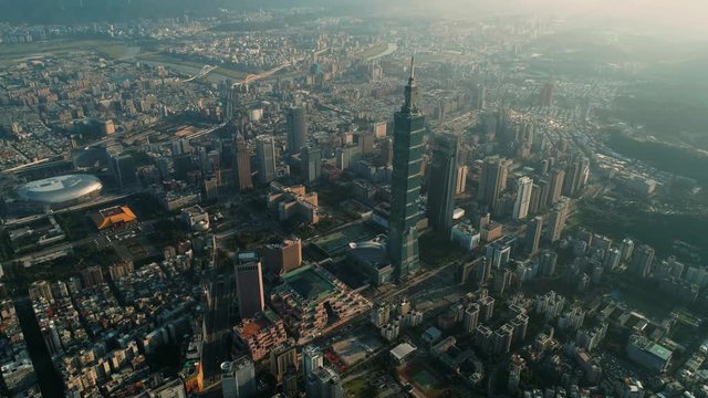 Aerial shot of Taipei city
