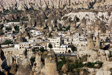 Rock carved houses, Pigeon Valley, Uchisar, Cappadocia, Turkey