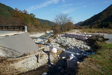 Typhoon damage in Ueda City