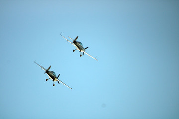 airplane in a airshow in the sky