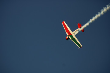 airplane in a airshow in the sky