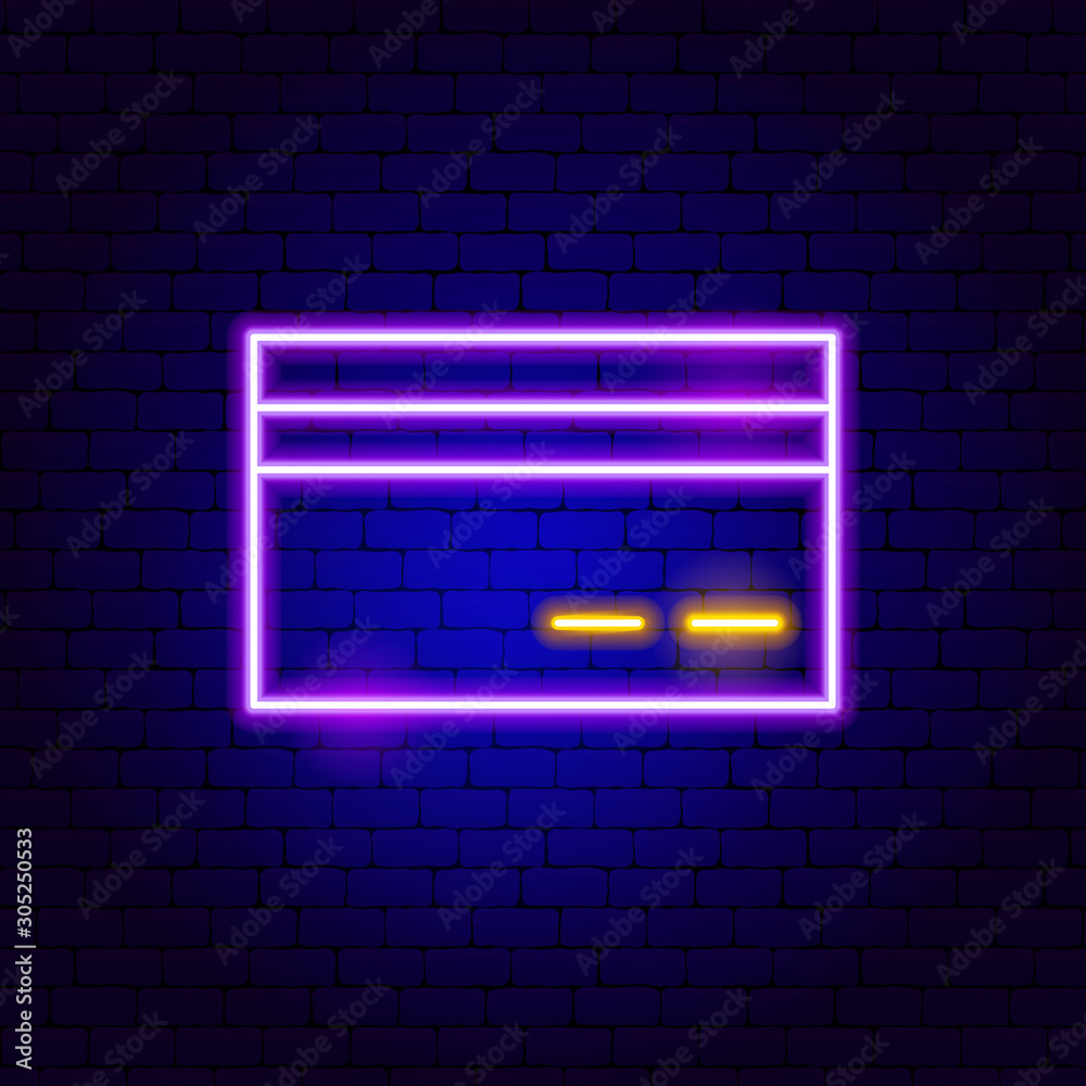 Poster debit card neon sign