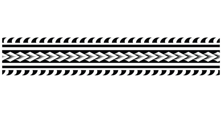 Polynesian tattoo tribal band vector designs. Samoan tattoo tribal band. Polynesian tattoo maori border vector