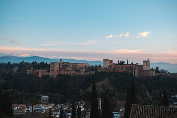Fototapeta na wymiar Alhambra at sunset