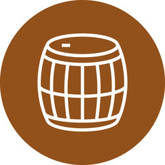 Wine Cellar Oak Barrel Outline Icon