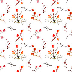 Watercolor romantic seamless pattern illustration for Valentine&rsquo;s day. Hearts.