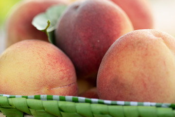 fresh peaches close up
